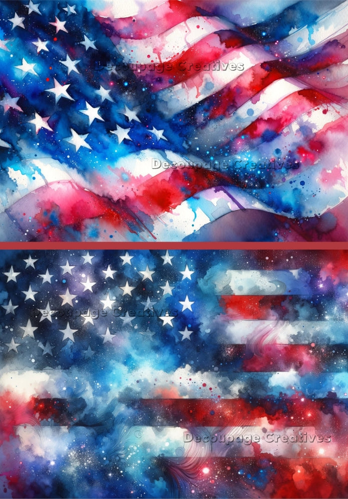 multiple flag textures decoupage paper by Decoupage Creatives