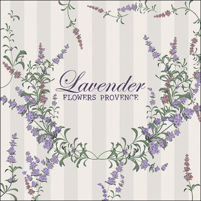 Lavender flowers on gray stripes