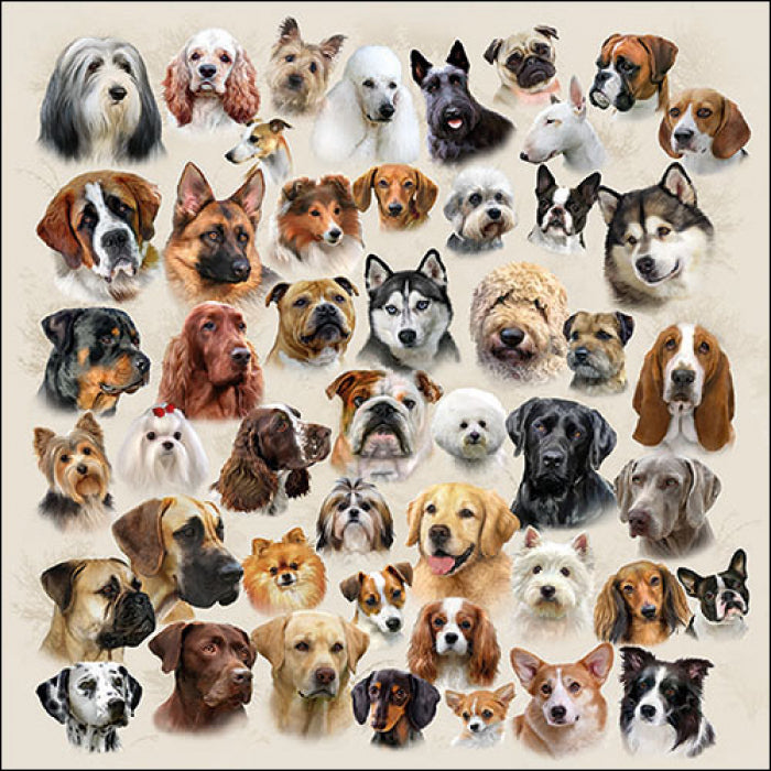 collage of Dogs Decoupage Napkins