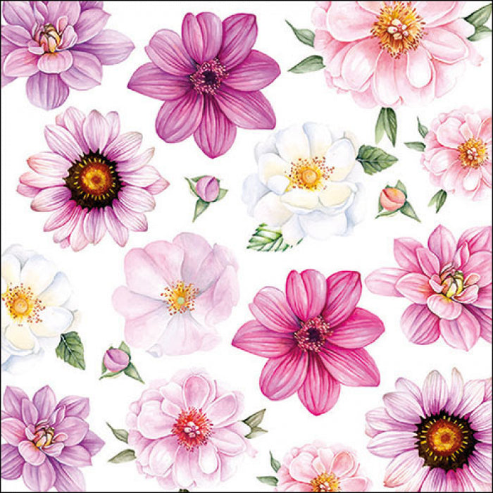 pink, purble, and white blossoms  Decoupage Napkins