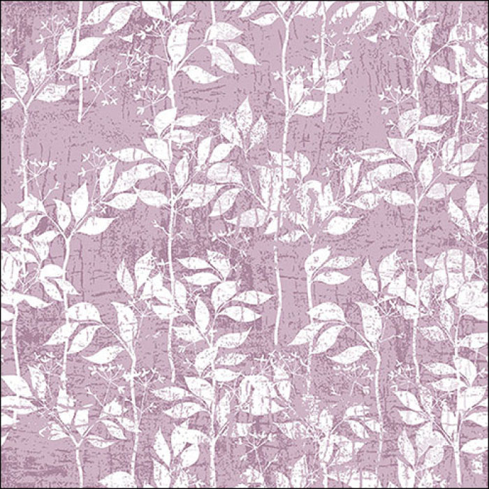 white leaves on purple  Decoupage Napkins