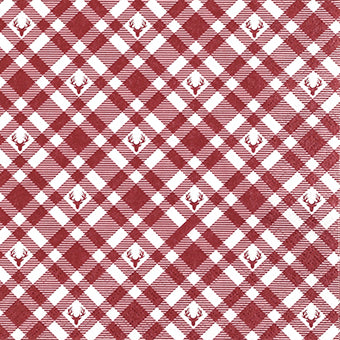 red plaid with deer patterns Decoupage Napkins