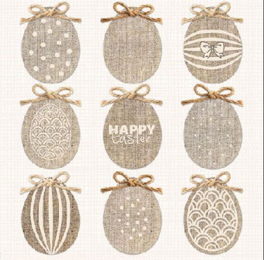 brown and white easter eggs on white  Decoupage Napkins