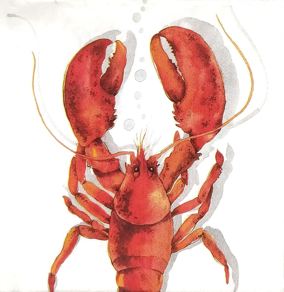 red lobster on white Decoupage Napkins