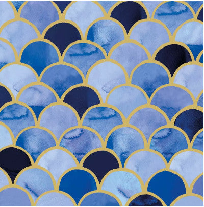 blue and aqua bubble in shape of art deco waves Decoupage Napkins