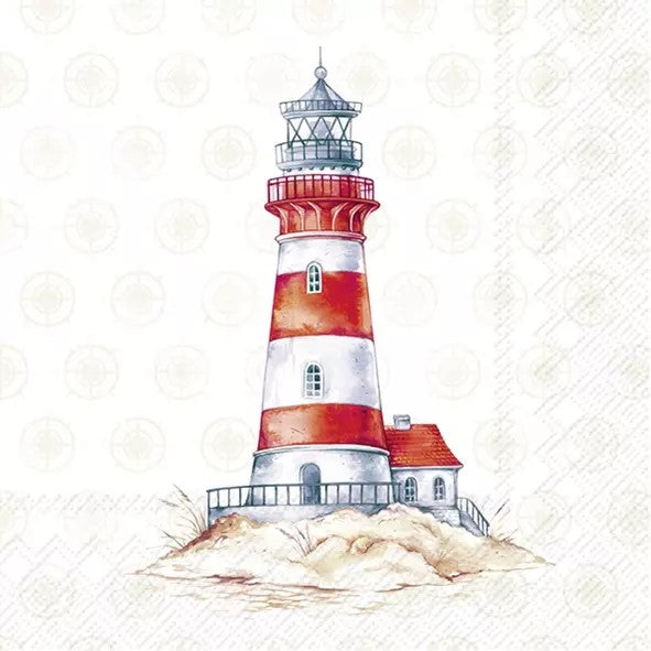 red and white light house  Decoupage Napkins