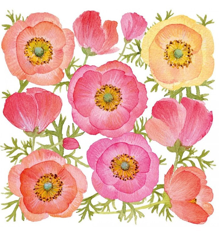 pink orange and yellow blossoms   Decoupage Napkins