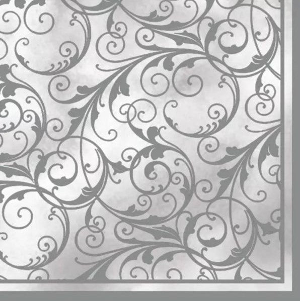 Silver pattern on white Decoupage Napkins