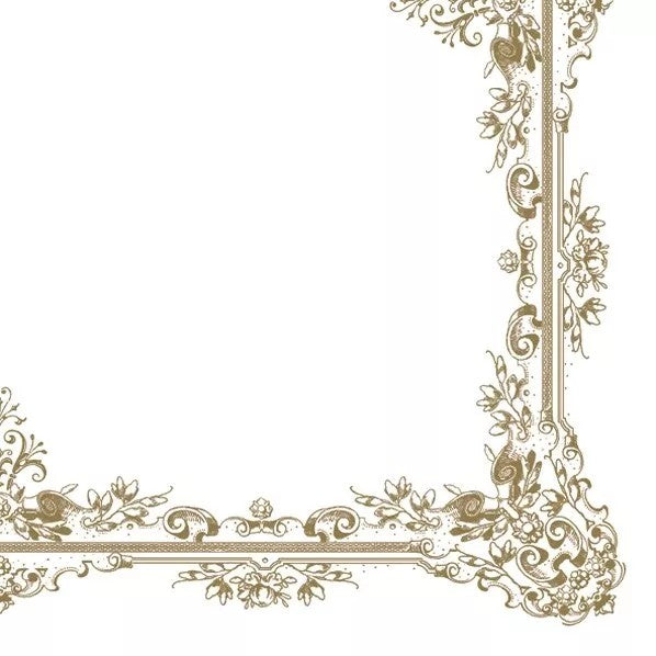 gold ornamental frame on white  Decoupage Napkins