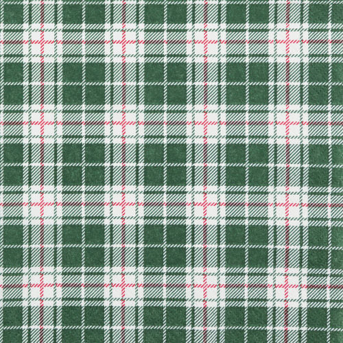 green and whtite plaid with red stripe Decoupage Napkins