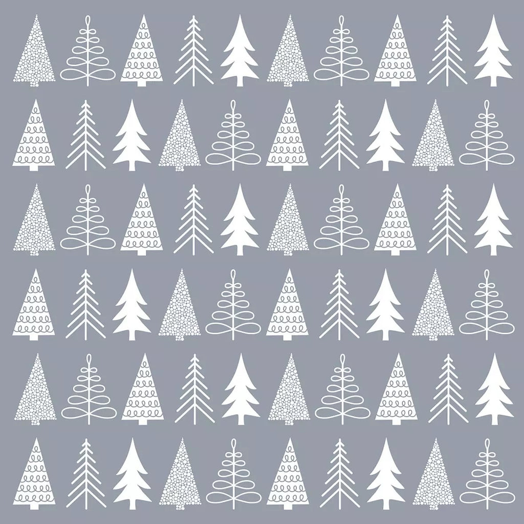 white tree shapes on gray Decoupage Napkins