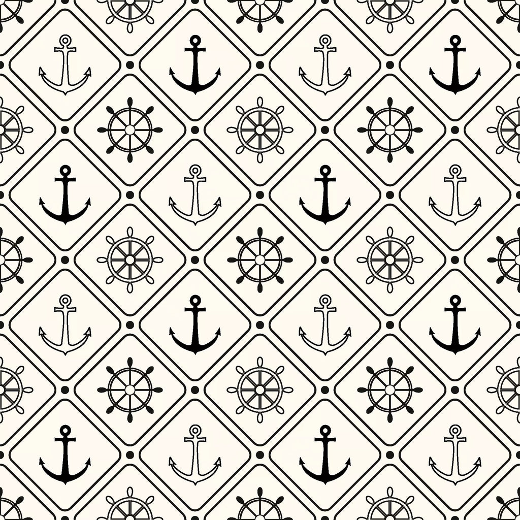 nautical symbols in blue and white on white Decoupage Napkins 