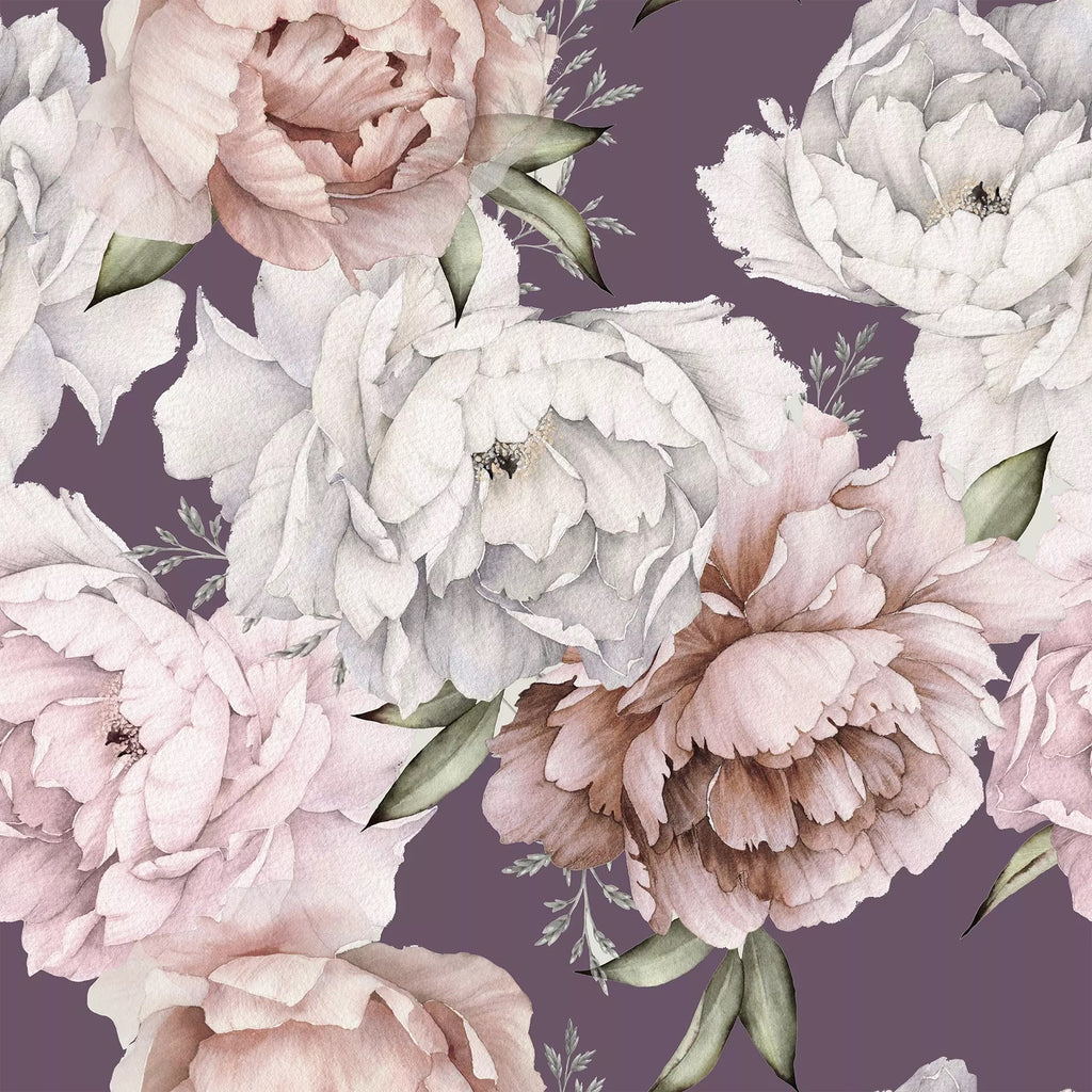 white and pink Peonies on lilac Decoupage Napkins