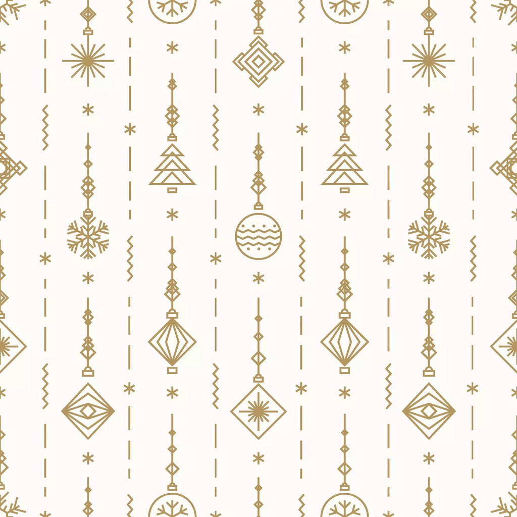 gold christmas baubles outlines on whtie Decoupage Napkins