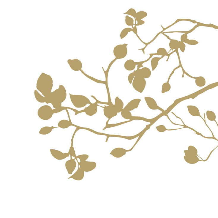 gold branch silhouette Decoupage Napkins 
