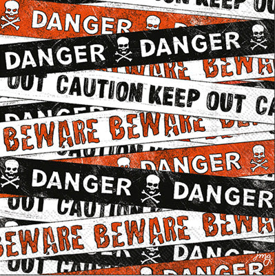 danger and beware tape with skulls  Decoupage Napkins