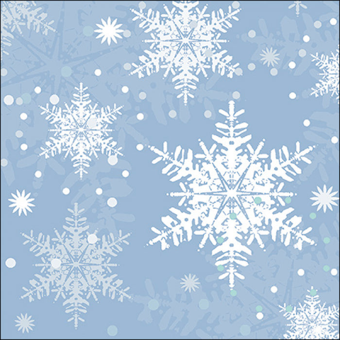 White snowflakes on blue from DecoupageNapkins.com