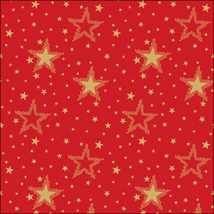 Gold stars on red background from DecoupageNapkins.com