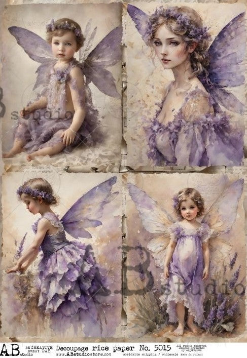 young fairies in purple AB Studio Rice Papers