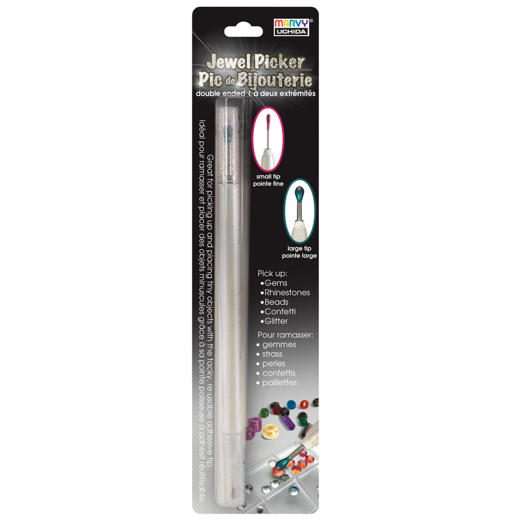 Jewel picker tool with packaging on a white background