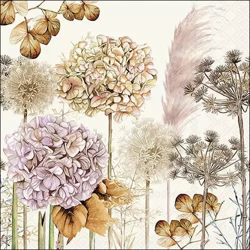 brown and purple dried flowers from DecoupageNapkins.com