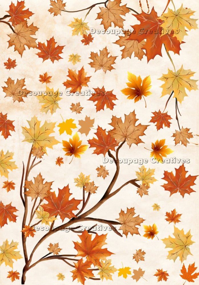 fall leaves on branch Decoupage Creatives Rice Paper