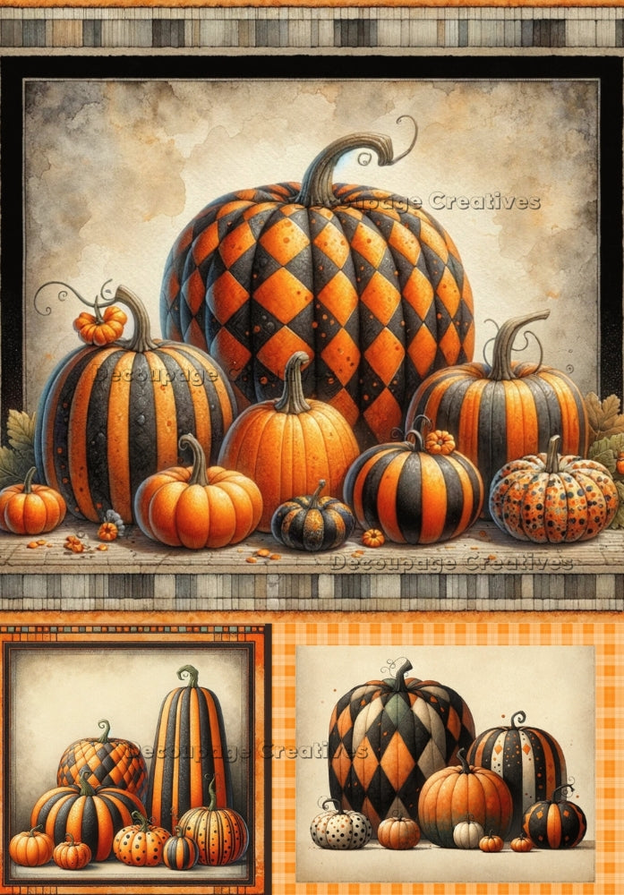 haliquen pumpkins Decoupage Creatives Rice Paper