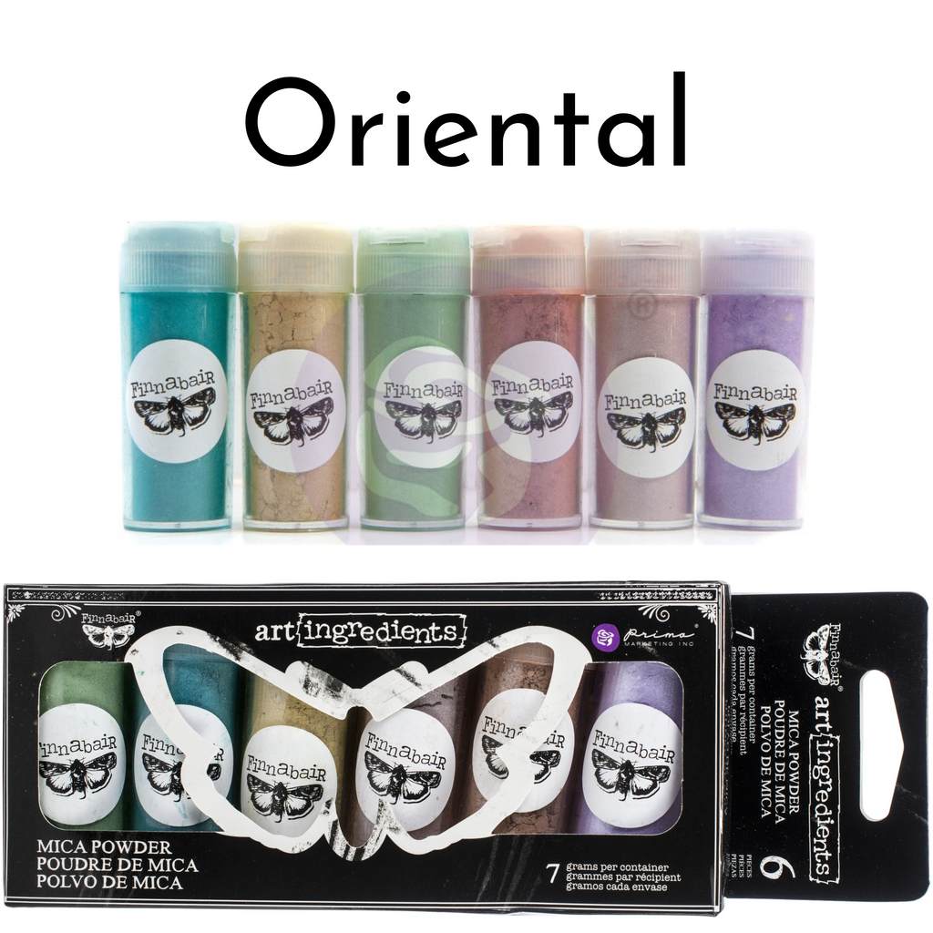 Oriental. Finnabair Mica Powder Pigment Sets of 6 colors each,  in multiple colors by ReDesign with Prima.