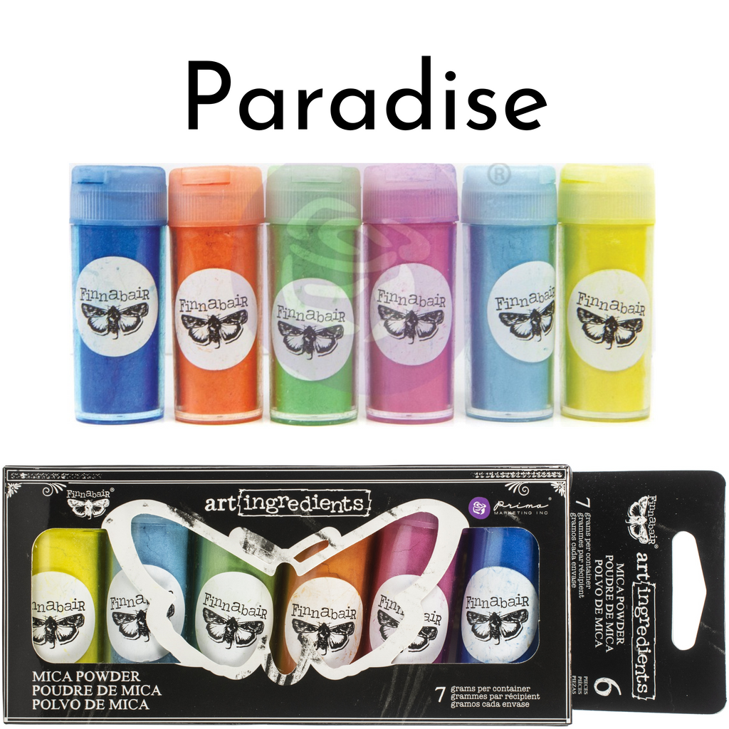 Paradise Finnabair Mica Powder Pigment Sets of 6 colors each,  in multiple colors by ReDesign with Prima.