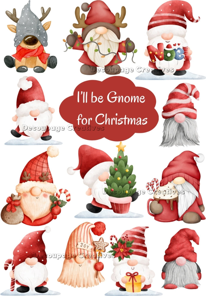 christmas gnomes and I'll be gnome for christmas sign Decoupage Creatives