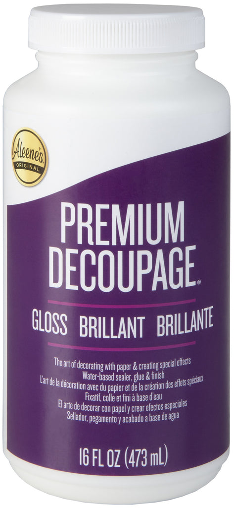 Bottle with purple label of Aleene's Premium Decoupage gel Matte