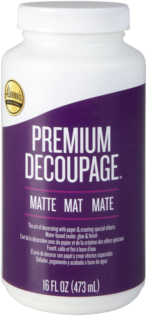 Bottle with purple label of Aleene's Premium Decoupage gel Matte