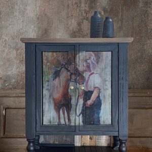 Young blonde girl kissing horse. A1 Decoupage rice paper by ReDesign with Prima.