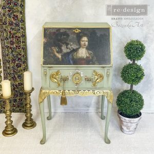 Royal lady in flower garden. A1 Decoupage rice paper by ReDesign with Prima.