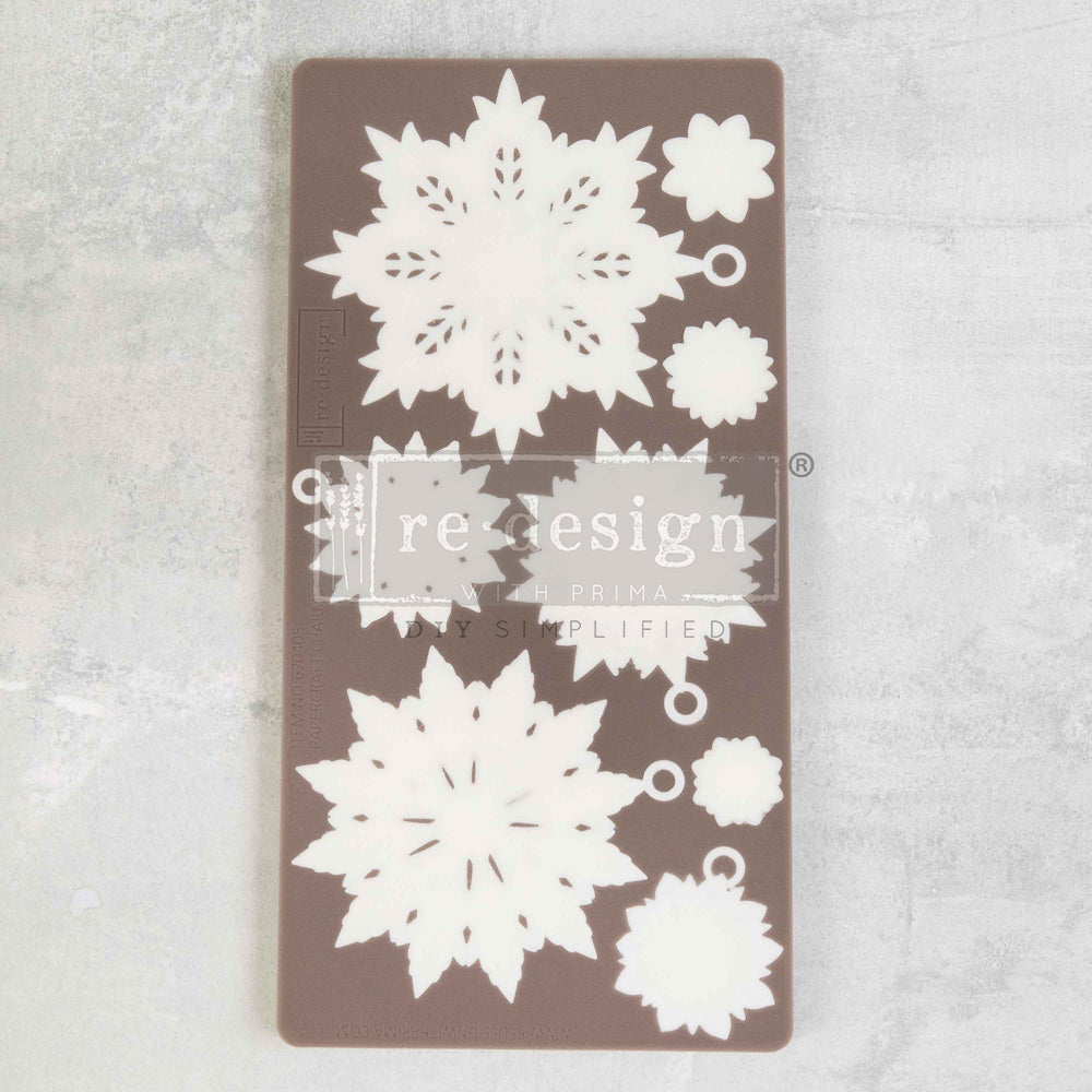 Decor Christmas silicone mold 5x10" with snowflake patterns by Redesign with Prima.