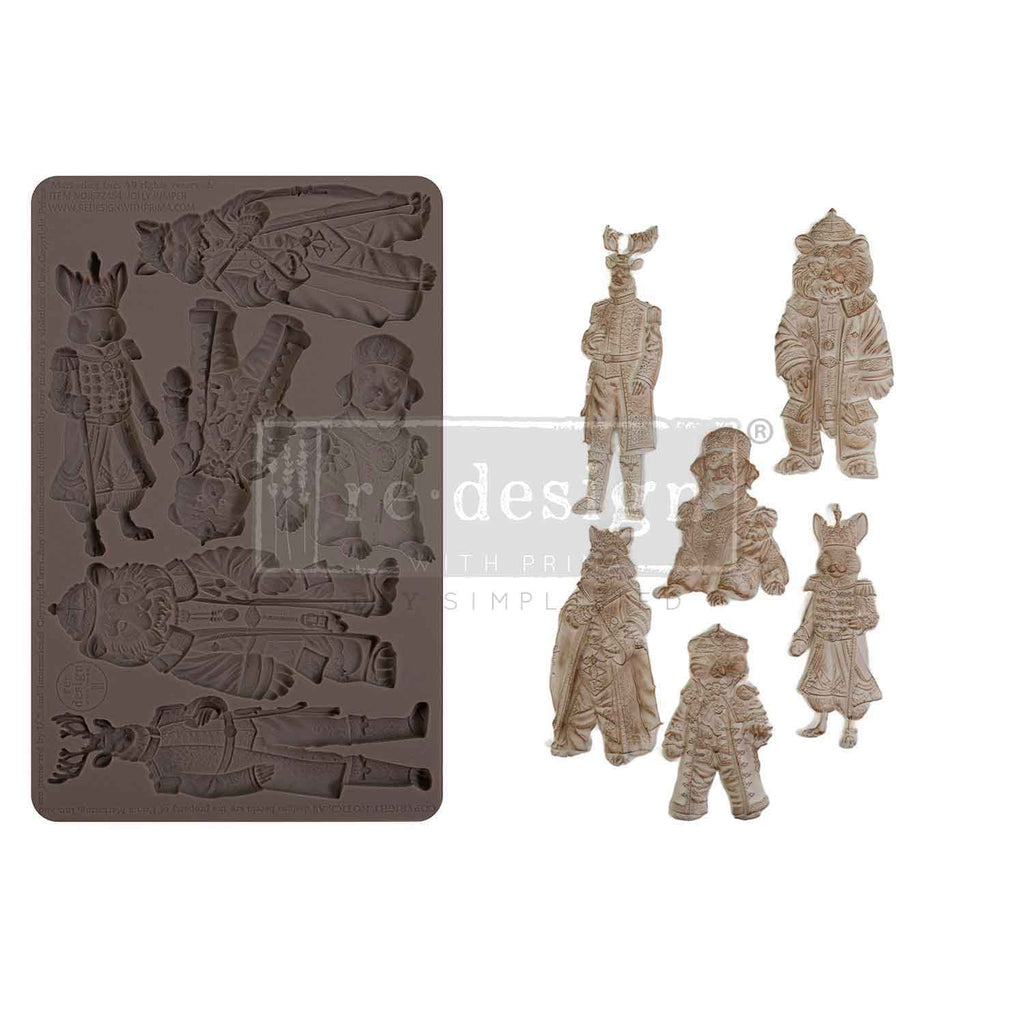 Redesign with Prima Jolly Jumper mold with 6 figures; tiger deer dog rabbit cat bear festively dressed