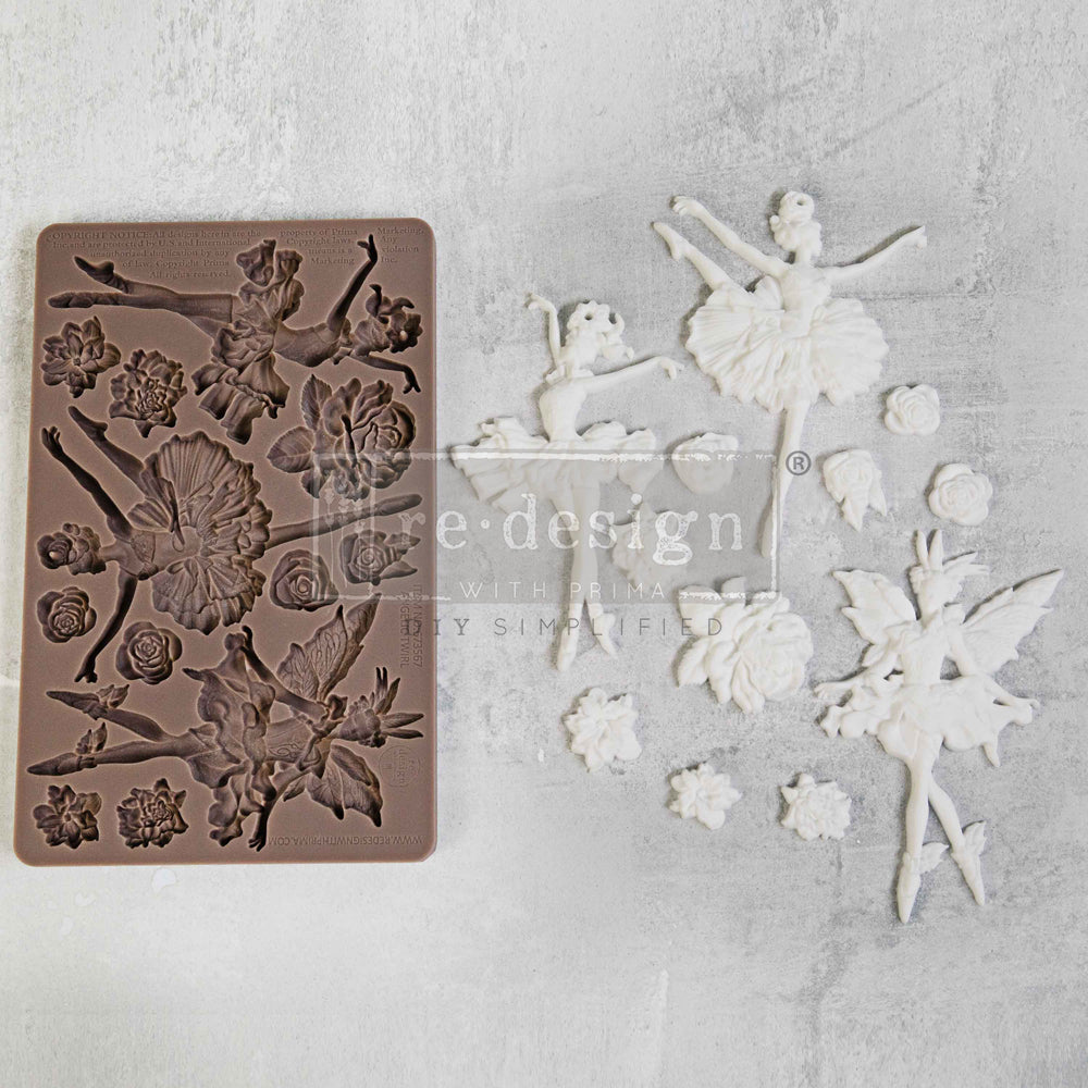 Redesign Prima silicone mold with ballerinas and roses.