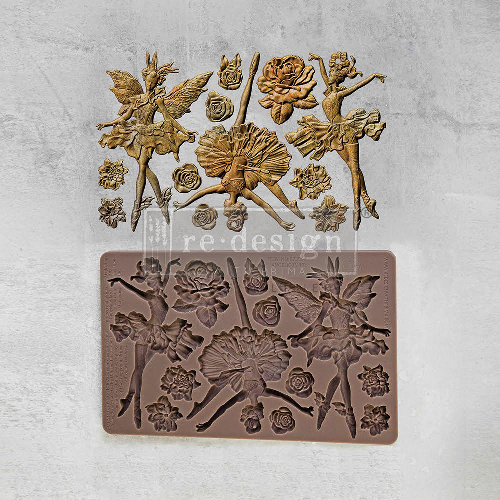 Redesign Prima silicone mold with ballerinas and roses.