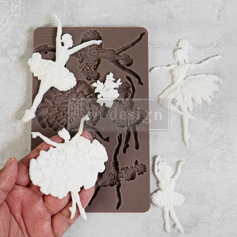 Ballerinas and roses Redesign with Prima silicone mold.