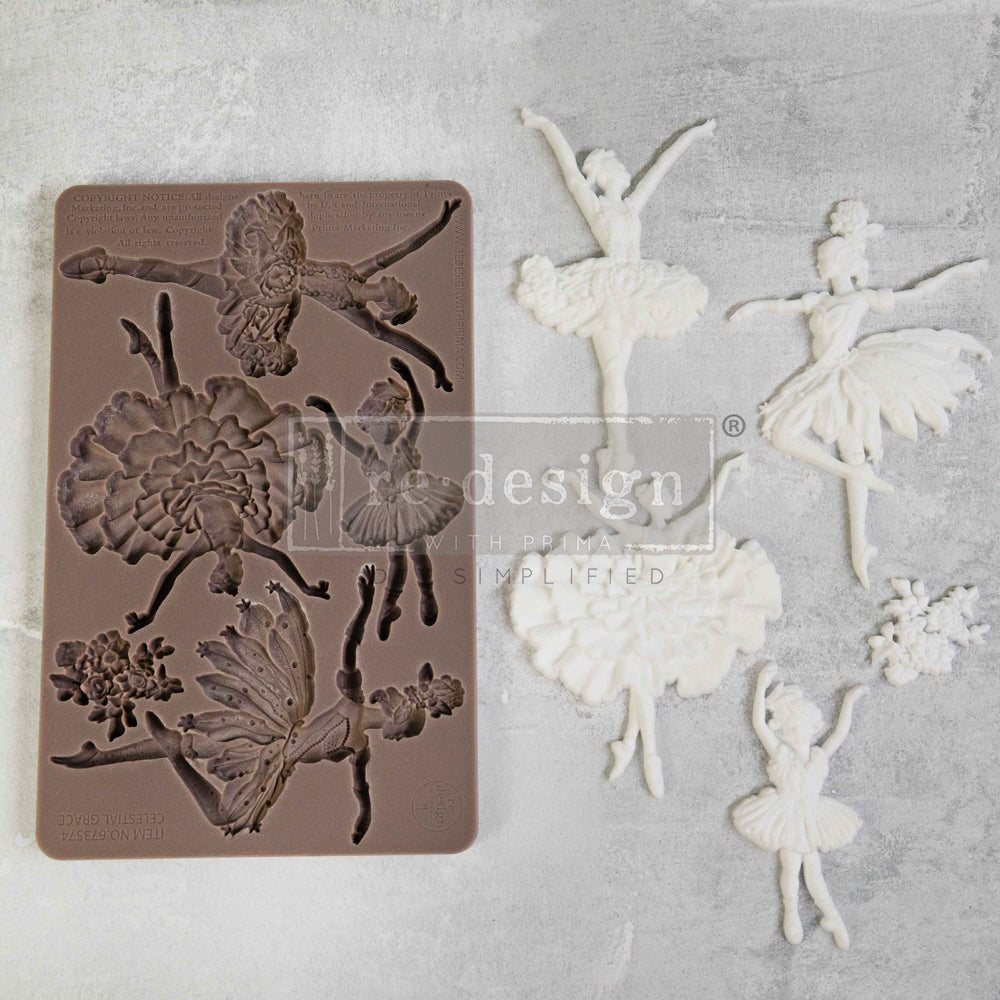 Ballerinas and roses Redesign with Prima silicone mold.