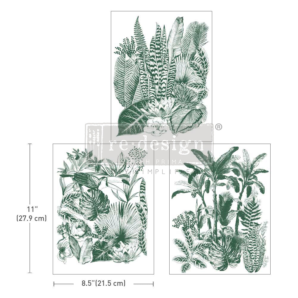 ReDesign with Prima Green Foliage Decor Transfers® are easy to use rub-on transfers for Furniture and Mixed Media uses
