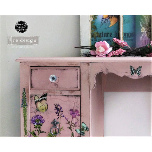 Multicolor butterflies. ReDesign with Prima Butterfly Oasis Decor Transfers® are easy to use rub-on transfers for Furniture and Mixed Media uses. 