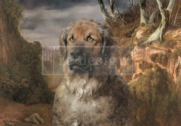 Dog image. A1 Fiber Paper for Decoupage by ReDesign with Prima.