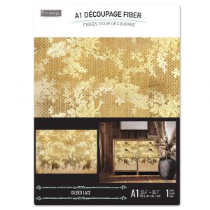 Gilded gold lace design. A1 Fiber Paper for Decoupage by ReDesign with Prima.