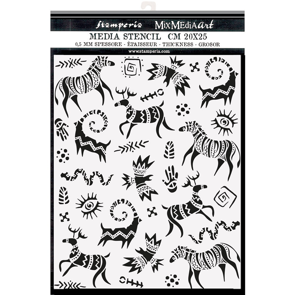 Stamperia Savana Graffiti Stencils are made of flexible yet strong plastic material. Ideal for 3D effects and Mixed Media.