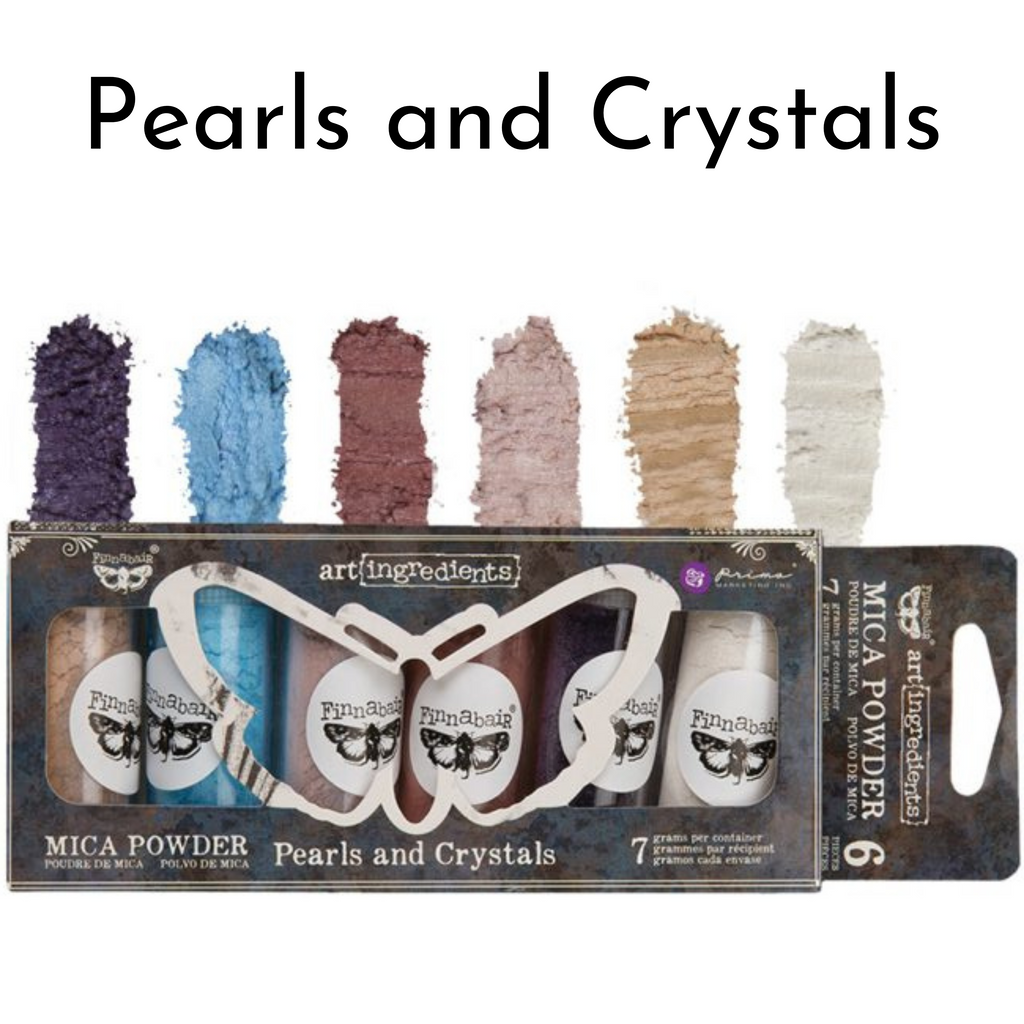 Pearls and Crystals. Finnabair Mica Powder Pigment Sets of 6 colors each,  in multiple colors by ReDesign with Prima.