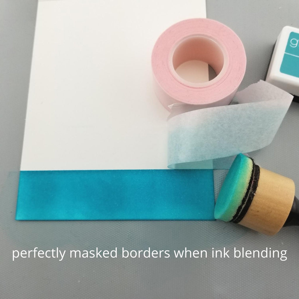 Secure stencils effortlessly with iCraft Pixie Tape. This translucent, removable tape leaves no residue, ideal for delicate paper crafts.