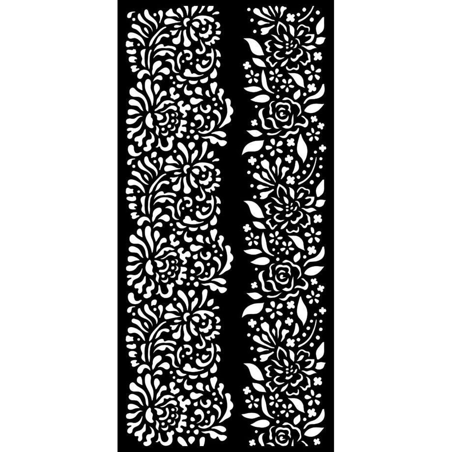 Stamperia Flower Borders plastic Stencil for Craft Projects