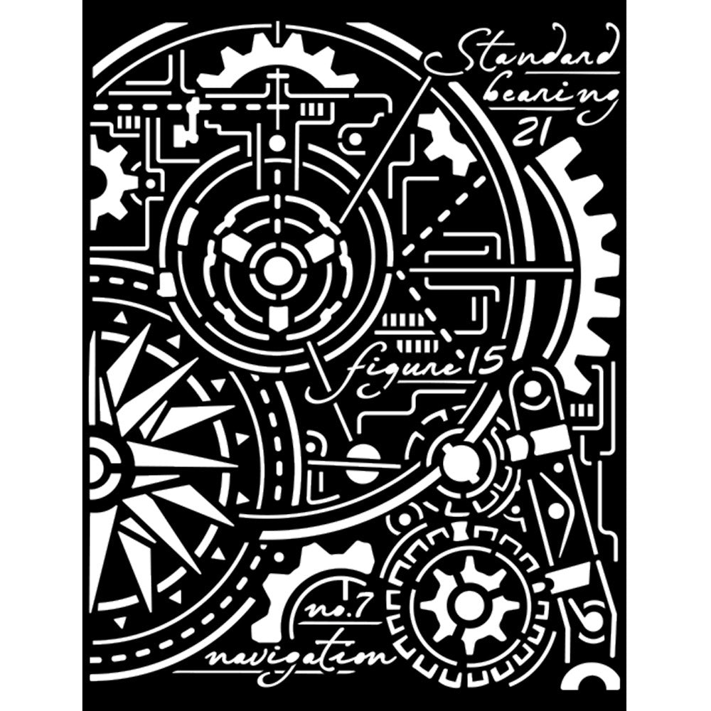 Stamperia Gears & Compass Stencils are made of flexible yet strong plastic material. Ideal for 3D effects and Mixed Media.