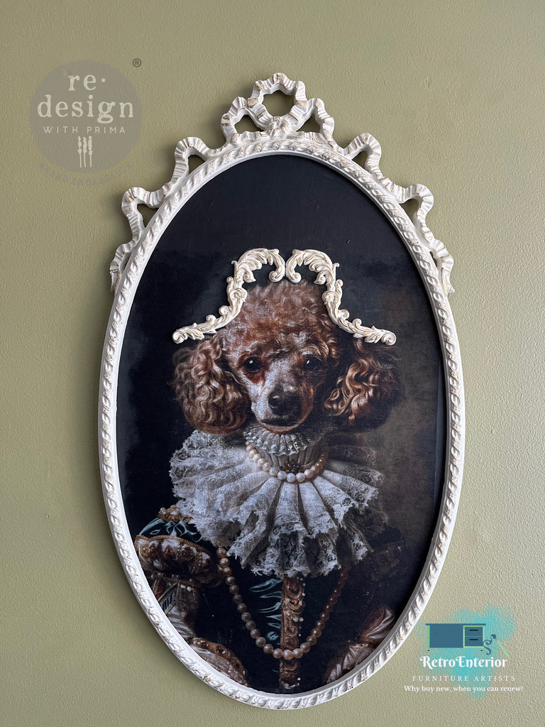 4 images of dog cat goat and bird dressed in regency clothes. Tear Resistant Decoupage Fiber Paper 